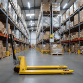 Тележка гидравлическая (рохля) BF25 1500х550 усиление 110см желтая (PU) (HP-30-30CM-1500PUB)