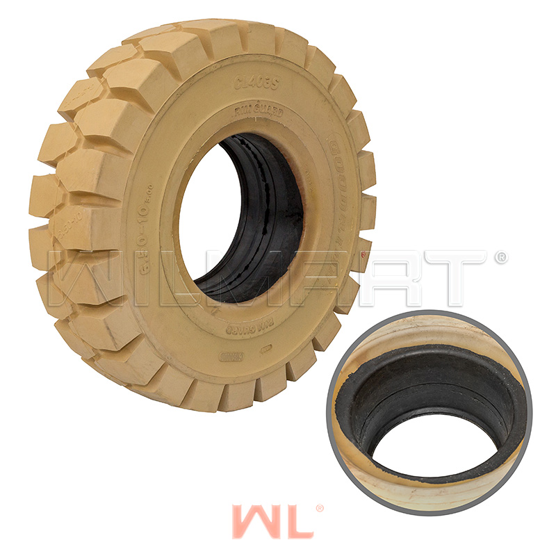 Шина цельнолитая с буртом 6.50-10/5.00 немаркая GOODRIDE (CL403S)