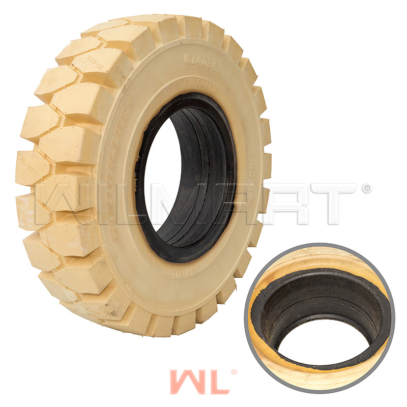 Шина цельнолитая с буртом 7.00-12/5.00 немаркая GOODRIDE (CL403S)