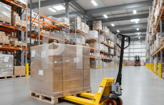 Тележка гидравлическая (рохля) BF25 2000х550 усиление 160см желтая (PU) (HP-30-30CM-2000PUB)