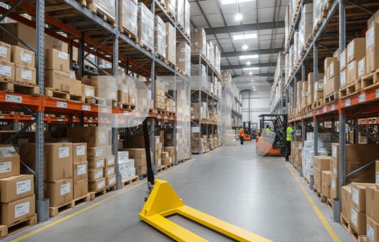 Тележка гидравлическая (рохля) BF25 1500х550 усиление 110см желтая (PU) (HP-30-30CM-1500PUB)