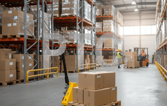 Тележка гидравлическая (рохля) BF25 2000х550 усиление 160см желтая (PU) (HP-30-30CM-2000PUB)