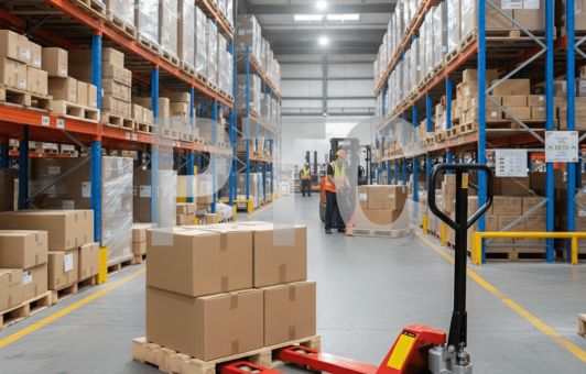 Тележка гидравлическая AC50 1150x550  красная (нейлон)