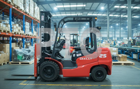 Погрузчикм вилочный Geelly FD15 ДВС IUSZU С240 FFM3000 пневмо, сайдшифт, кабина красный