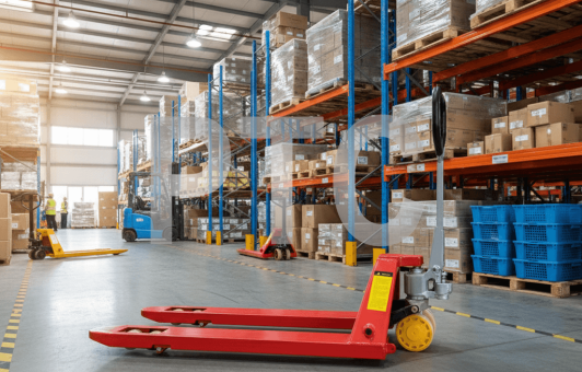 Тележка гидравлическая AC50 1150x550  красная (нейлон)