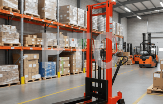 Штабелер ручной (г/п 1000кг, подъем вил 1,6м, max высота мачты 2м) (SYC-1016)