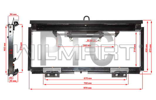 Каретка бокового смещения (сайдшифт) 2Ах970мм, 1,8т (Heli)