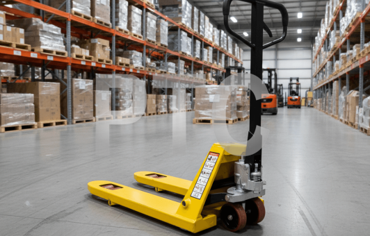 Тележка гидравлическая (рохля) BF25 800х550 усиление 40см желтая (PU) (HP-30-30CM-800PUB)