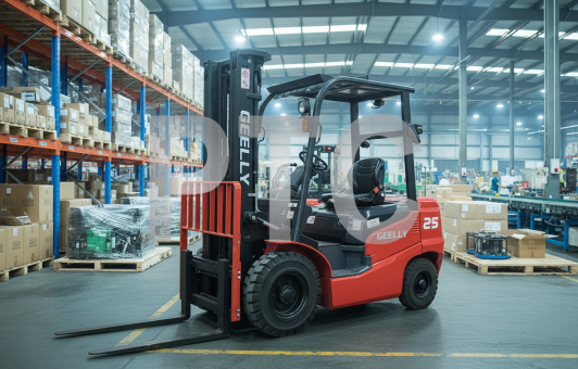 Погрузчикм вилочный Geelly FD15 ДВС IUSZU С240 FFM3000 пневмо, сайдшифт, кабина красный