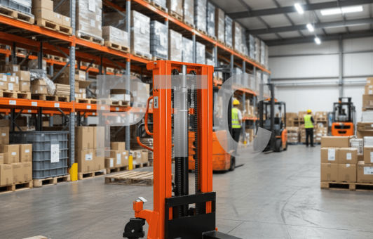 Штабелер ручной г/п 1000кг, подъем вил 2м, max высота мачты 2,55м (SYC-1020)