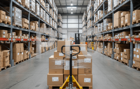 Тележка гидравлическая (рохля) BF25 1500х550 усиление 110см желтая (PU) (HP-30-30CM-1500PUB)